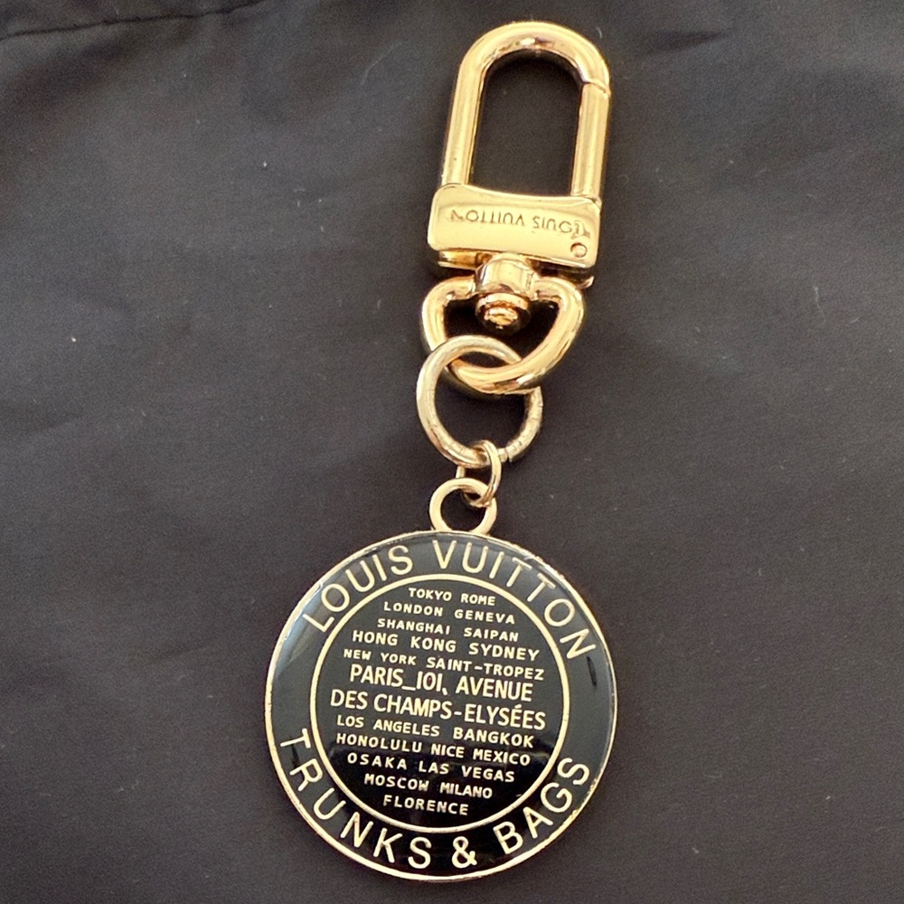 Louis Vuitton Black and Gold Keychain